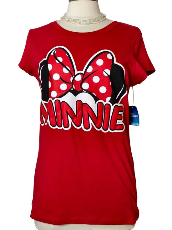 Disney Other - Disney Minnie Mouse Girls XL Graphic Tee Red Polka Dot Casual Short Slv New